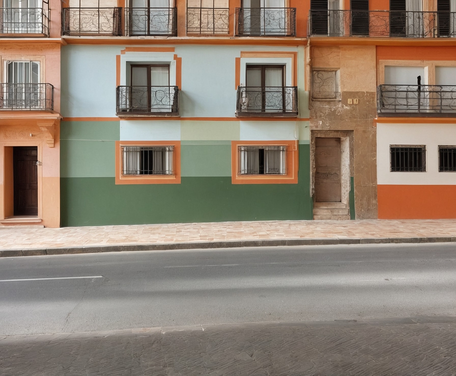 Renovación de fachada en edificio antiguo.