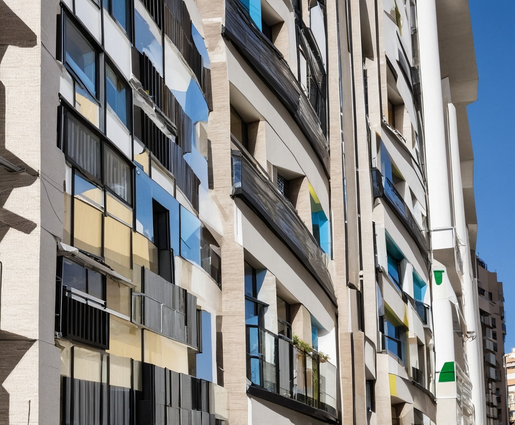 Renovación de fachada en edificio de Madrid